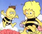 Μάγια η Μέλισσα και ο φίλος Willi της πετούν πάνω από λουλούδια